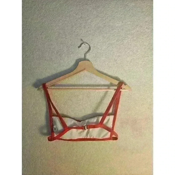 Ribbed Bikini Top in Fire Red - Picture 3 of 4